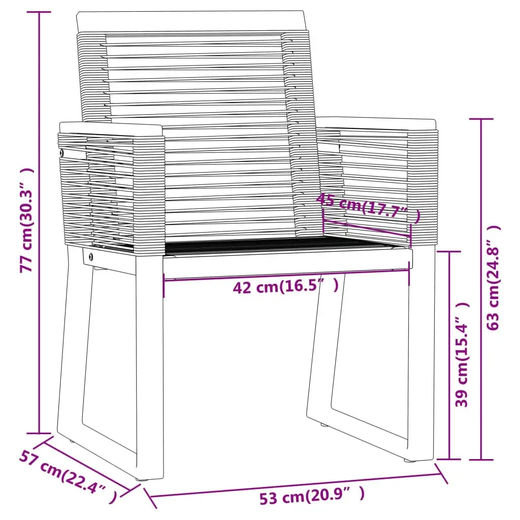 5 Piece Garden Dining Set Black 3099150