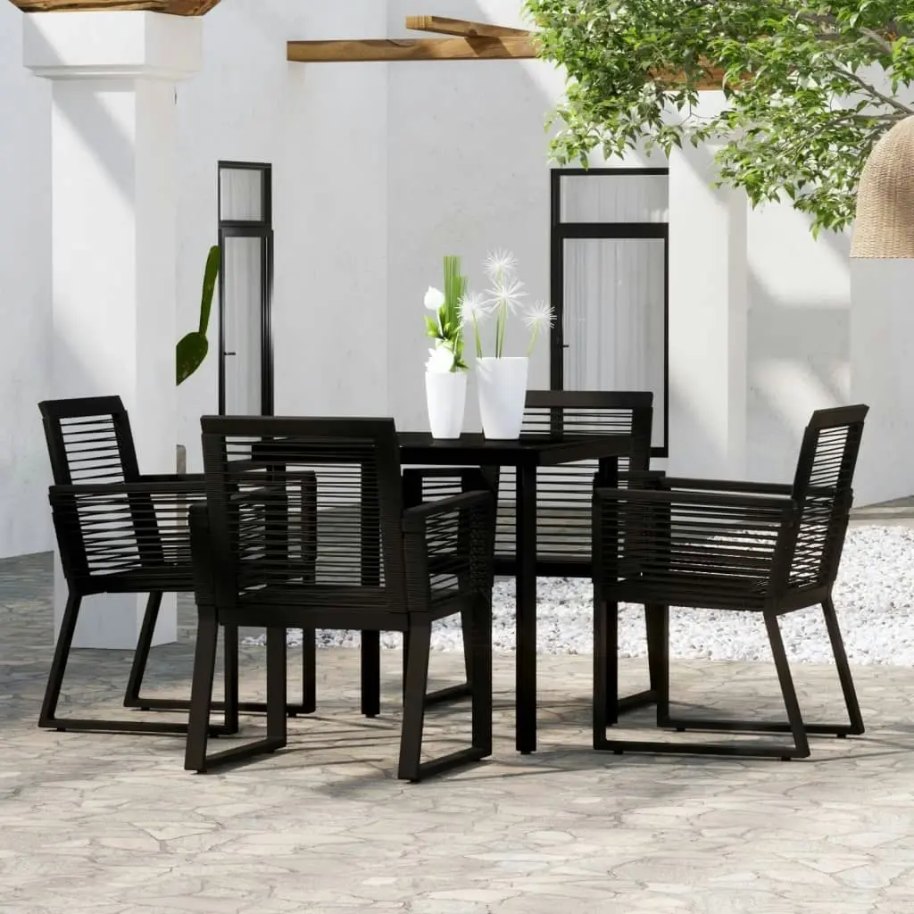 5 Piece Garden Dining Set Black 3099150