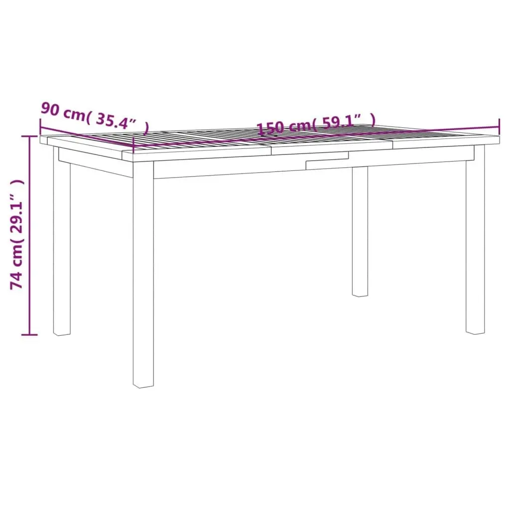 5 Piece Garden Dining Set Solid Wood Acacia 3206277