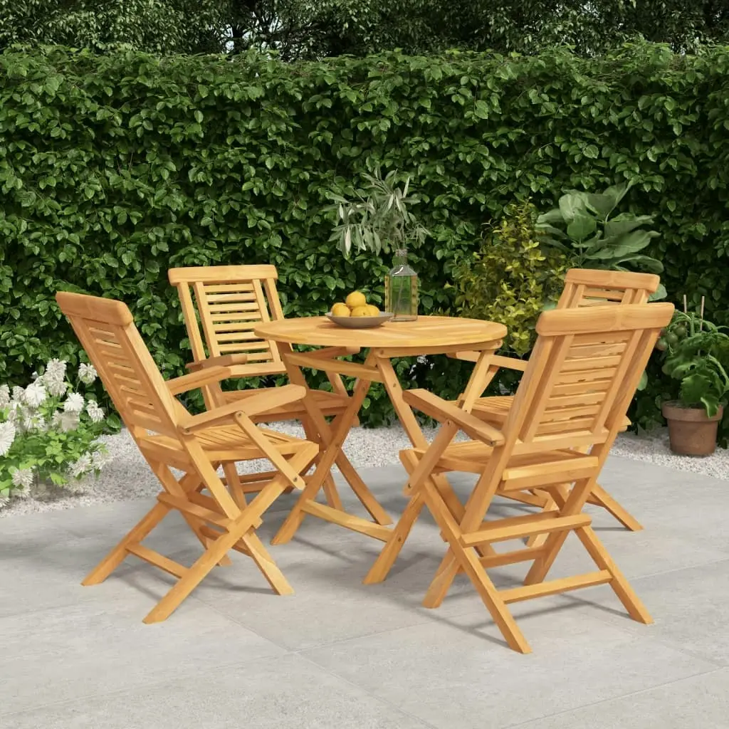 5 Piece Garden Dining Set Solid Wood Teak 3155017