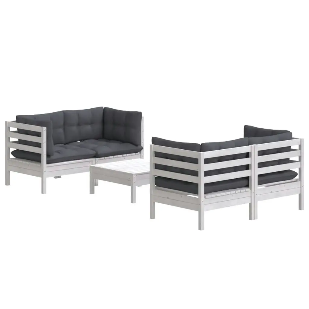 5 Piece Garden Lounge Set with Anthracite Cushions Pinewood 3096023