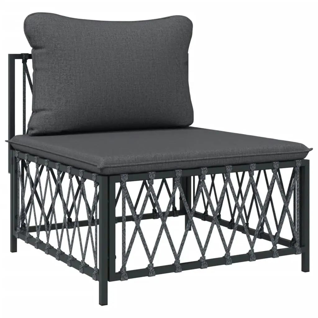 5 Piece Garden Lounge Set with Cushions Anthracite Steel 3186833