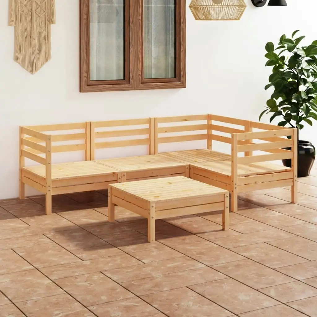 5 Piece Garden Lounge Set Solid Pinewood 3082692