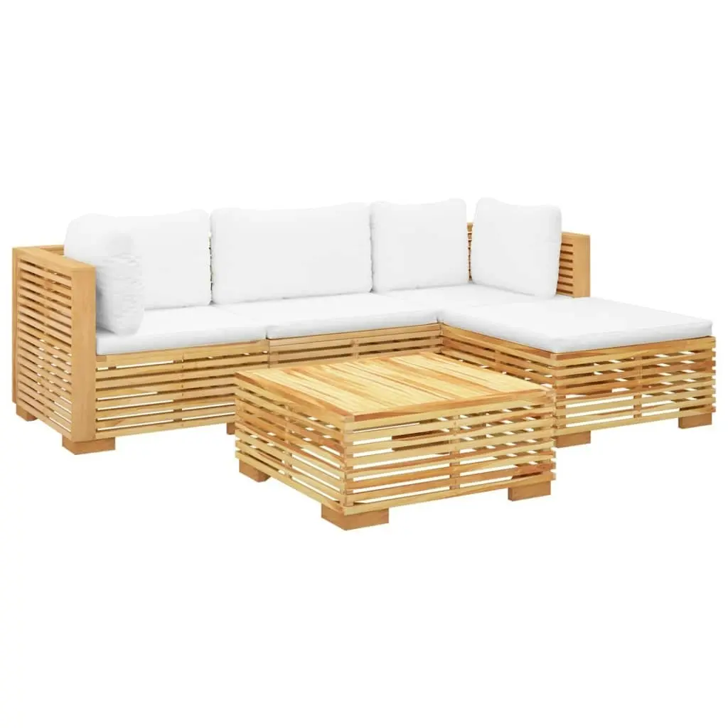 5 Piece Garden Lounge Set with Cushions Solid Wood Teak 3100913