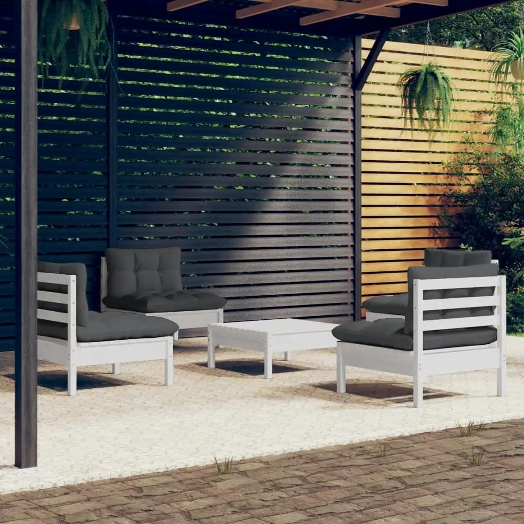 5 Piece Garden Lounge Set with Anthracite Cushions Pinewood 3096035