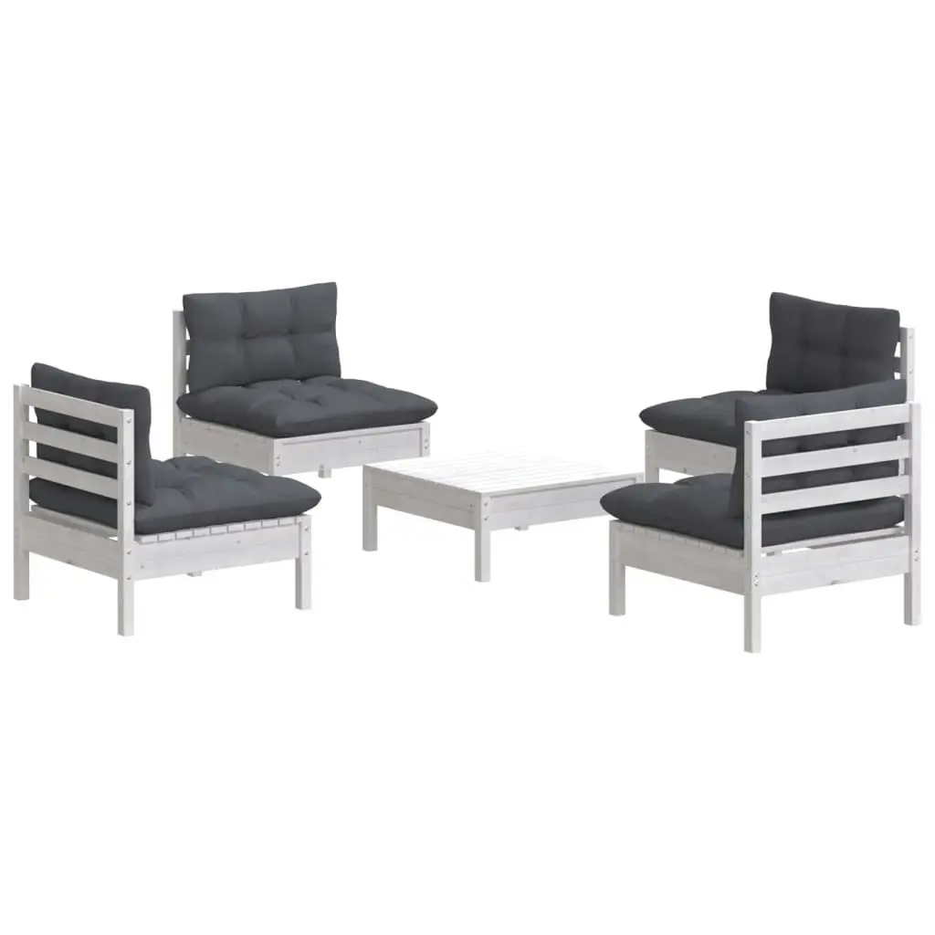 5 Piece Garden Lounge Set with Anthracite Cushions Pinewood 3096035