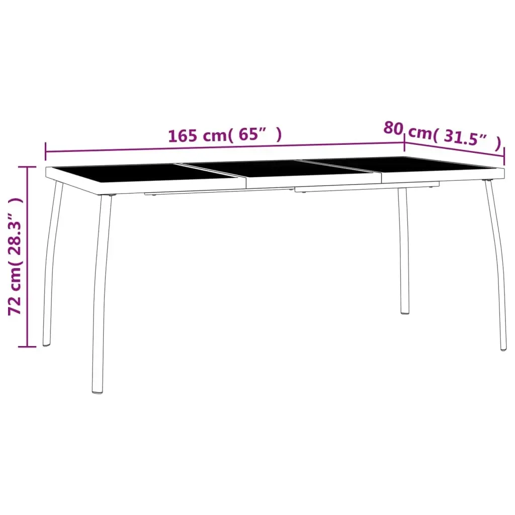 5 Piece Garden Dining Set Anthracite Steel 3187972