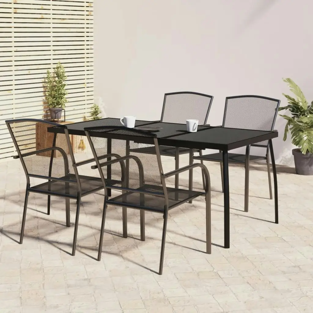 5 Piece Garden Dining Set Anthracite Steel 3187972