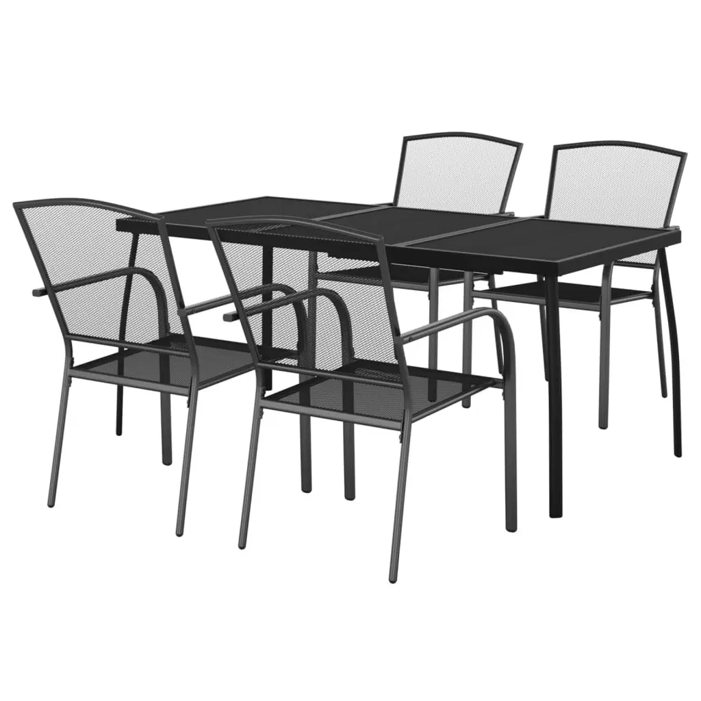 5 Piece Garden Dining Set Anthracite Steel 3187972