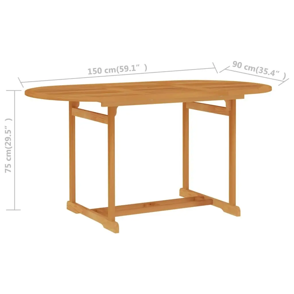 5 Piece Garden Dining Set Solid Teak Wood 3059535