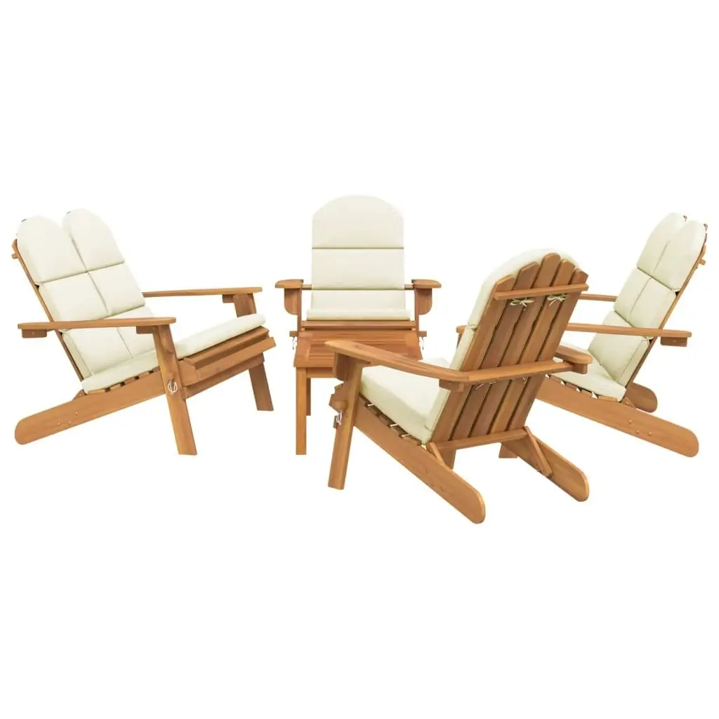 5 Piece Adirondack Garden Lounge Set Solid Wood Acacia 3152137