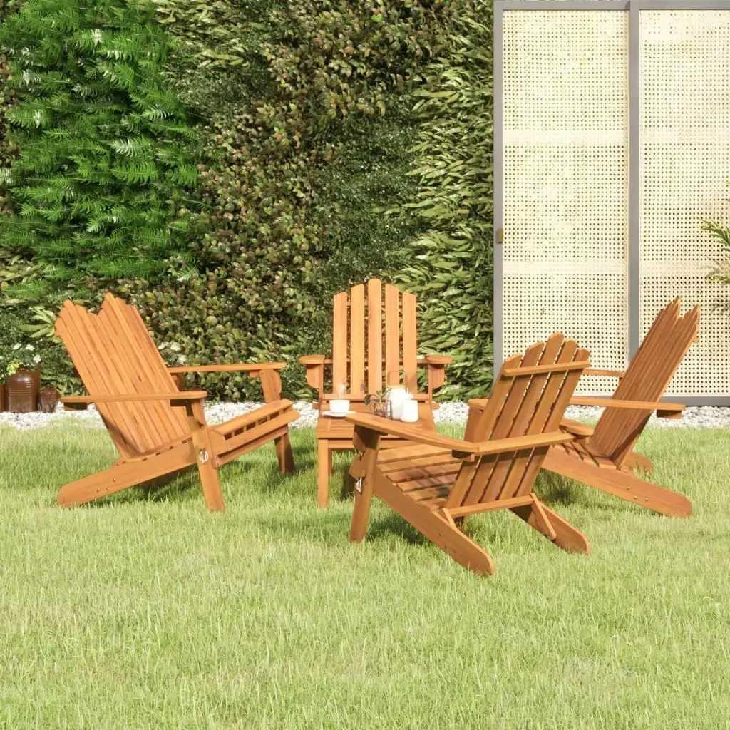 5 Piece Adirondack Garden Lounge Set Solid Wood Acacia 3152136