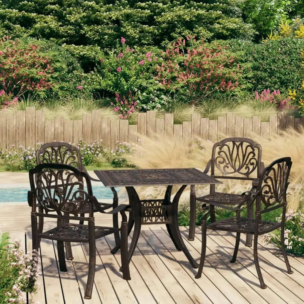 5 Piece Bistro Set Cast Aluminium Bronze 3070604