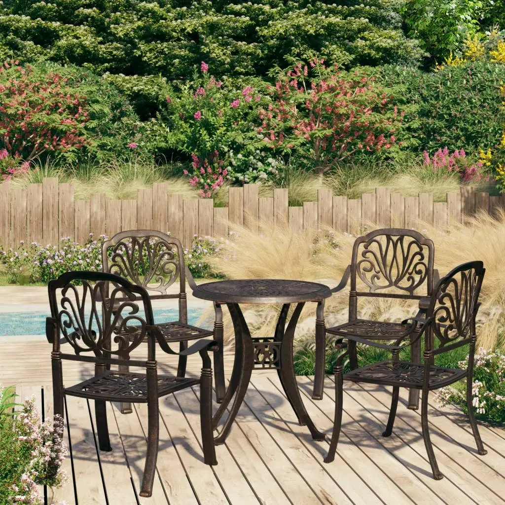 5 Piece Bistro Set Cast Aluminium Bronze 3070598