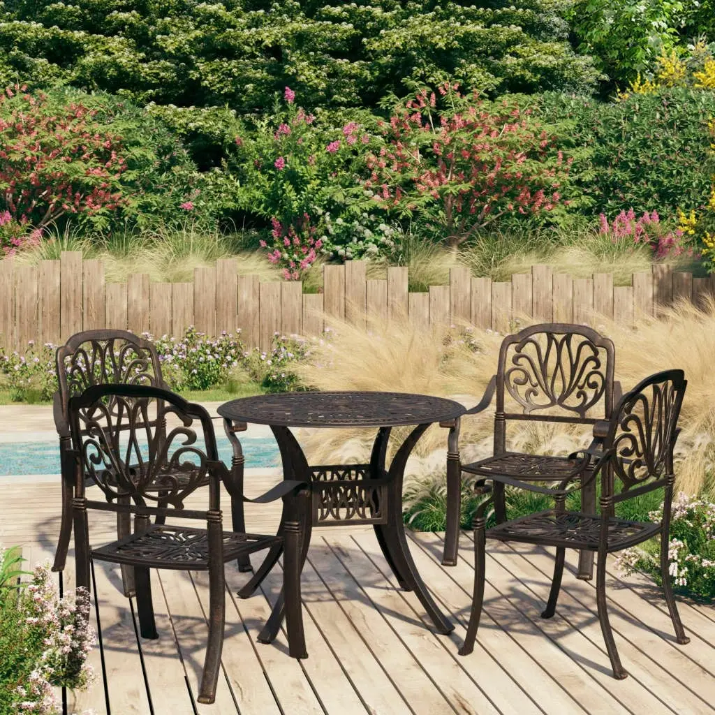 5 Piece Bistro Set Cast Aluminium Bronze 3070601