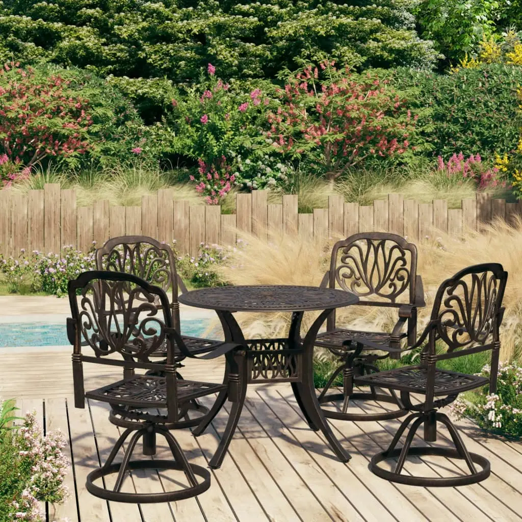 5 Piece Bistro Set Cast Aluminium Bronze 3070619