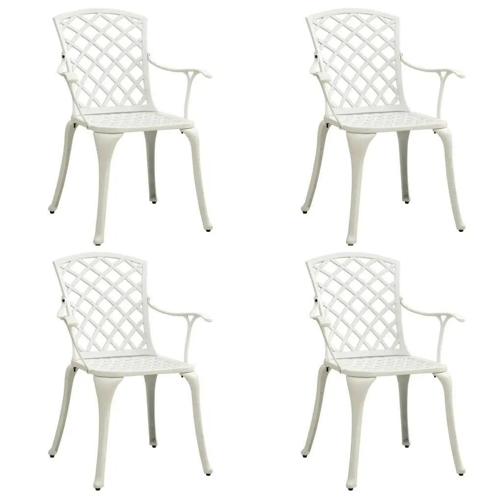 5 Piece Bistro Set Cast Aluminium White 3070612