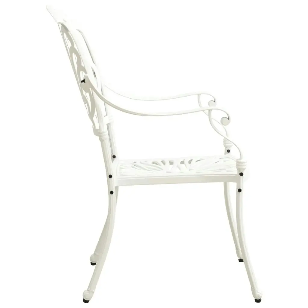 5 Piece Bistro Set Cast Aluminium White 3070600