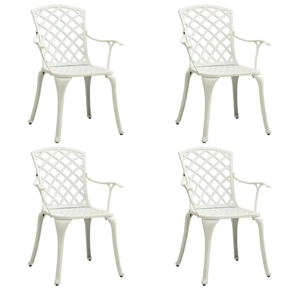 5 Piece Bistro Set Cast Aluminium White 3070609