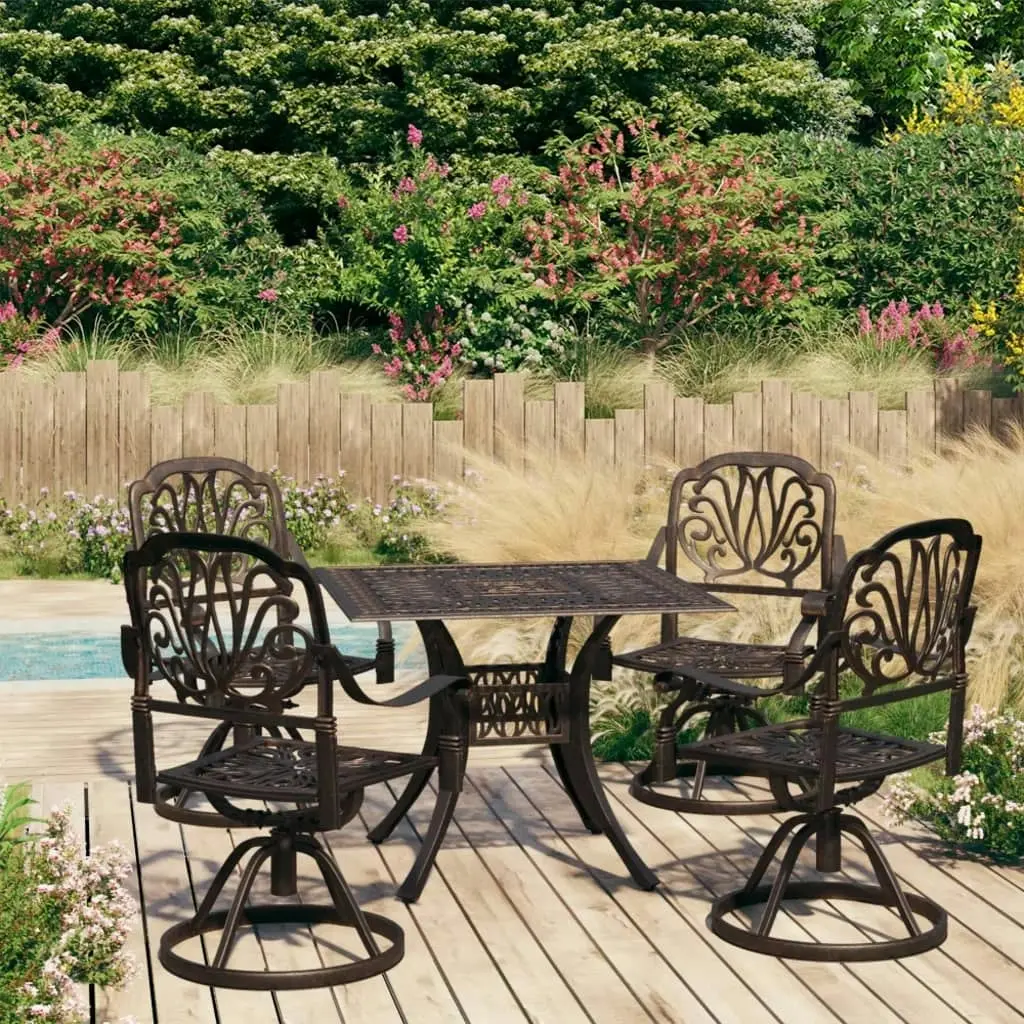 5 Piece Bistro Set Cast Aluminium Bronze 3070622