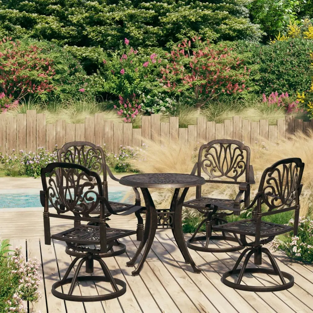 5 Piece Bistro Set Cast Aluminium Bronze 3070616