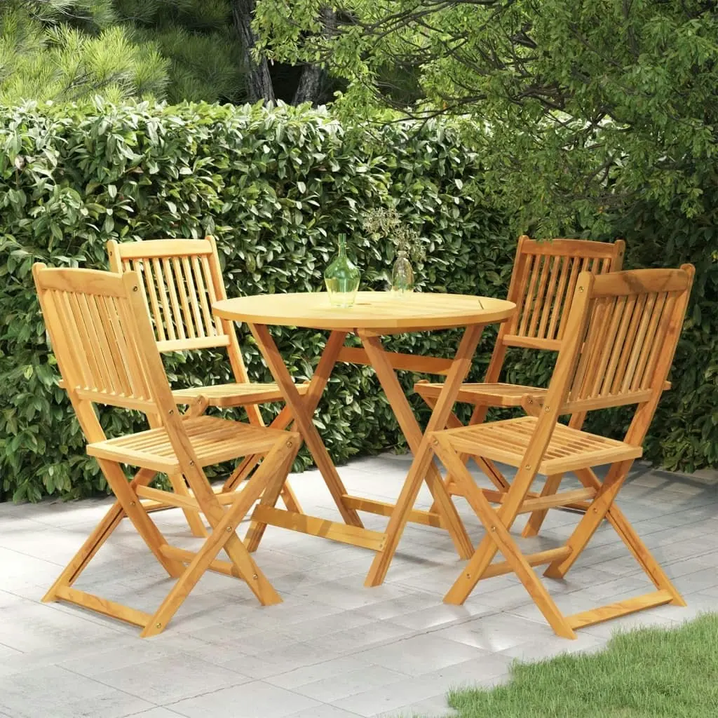 5 Piece Folding Garden Dining Set Solid Acacia Wood 3058260