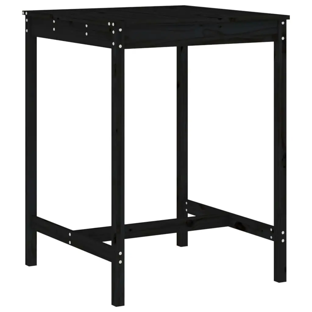 5 Piece Garden Bar Set Black Solid Wood Pine 3157773