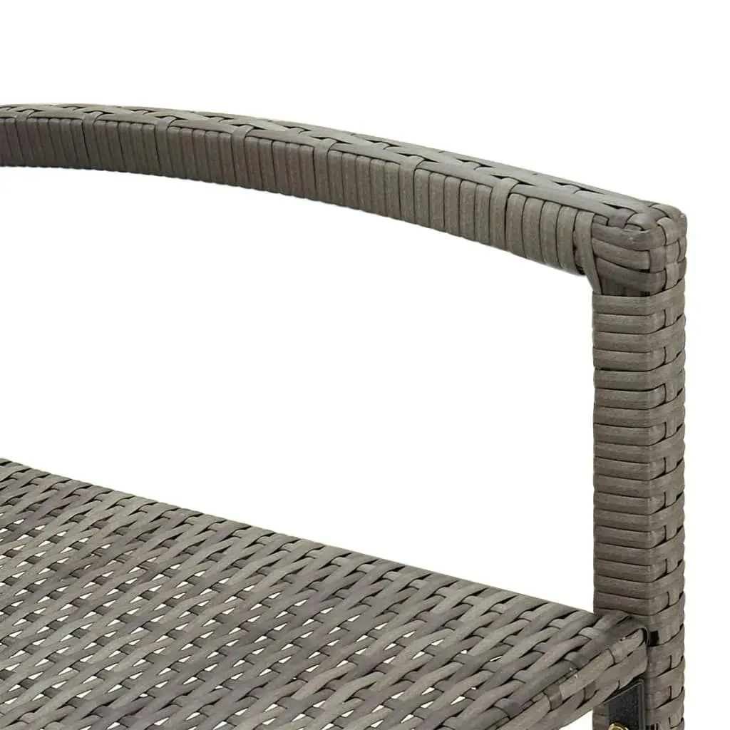 5 Piece Garden Bar Set Grey Solid Wood Acacia and Poly Rattan 3295290