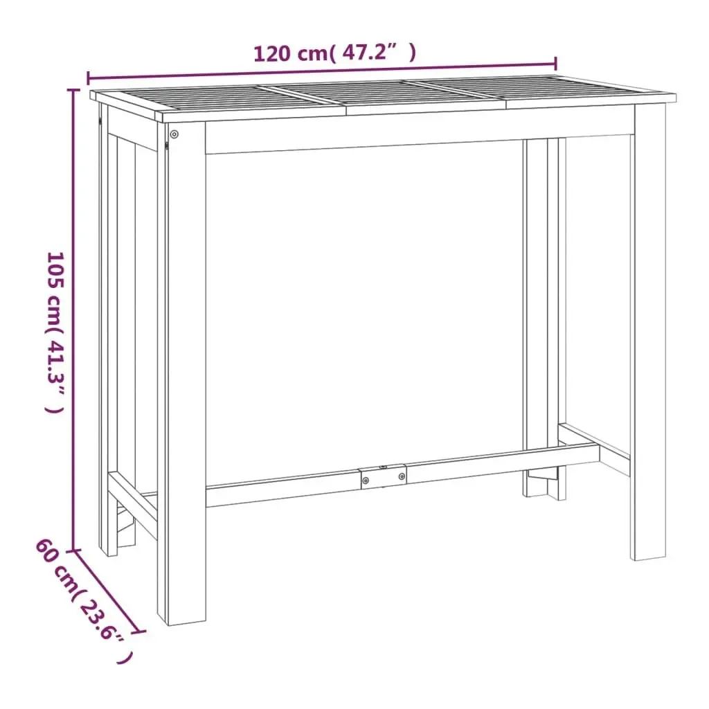 5 Piece Garden Bar Set Solid Wood Acacia 3154396