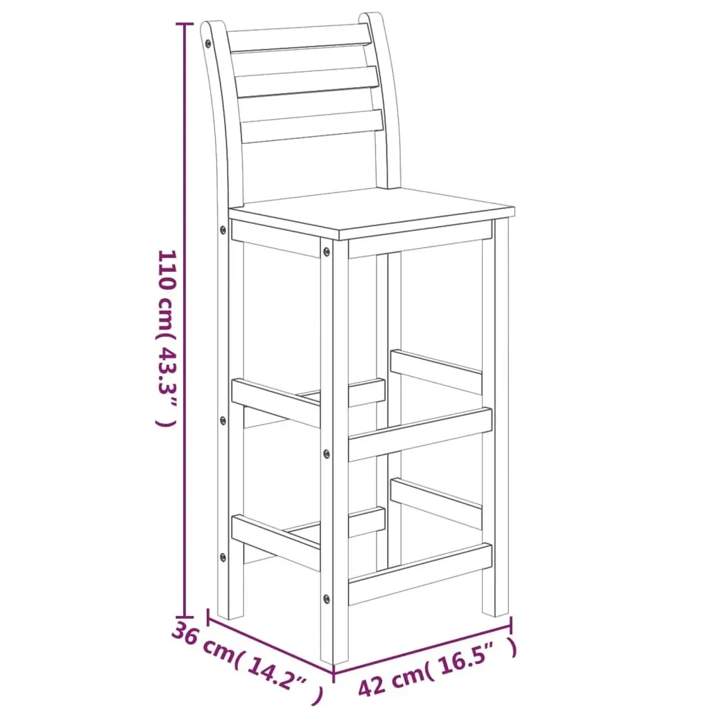 5 Piece Garden Bar Set Solid Wood Acacia 3154396