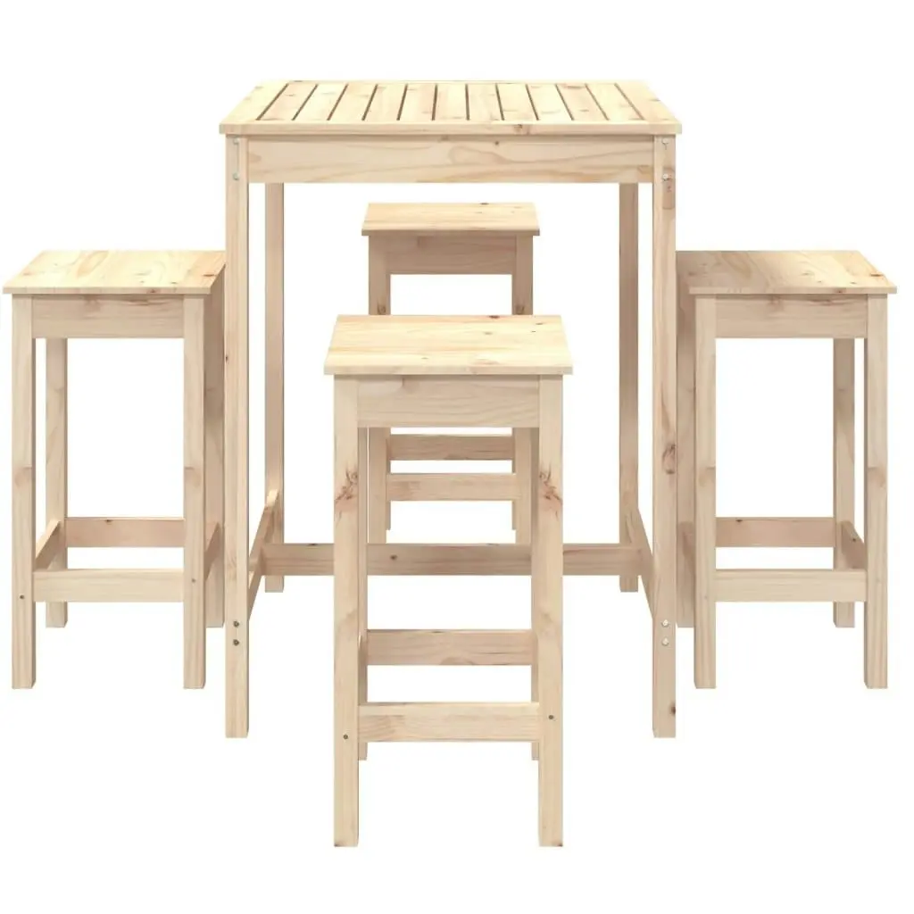 5 Piece Garden Bar Set Solid Wood Pine 3154730