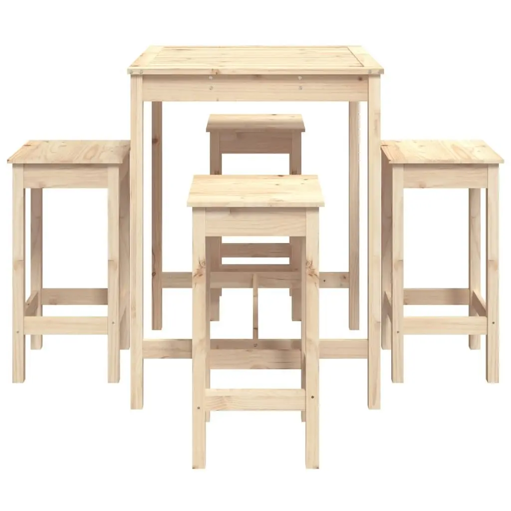 5 Piece Garden Bar Set Solid Wood Pine 3154730