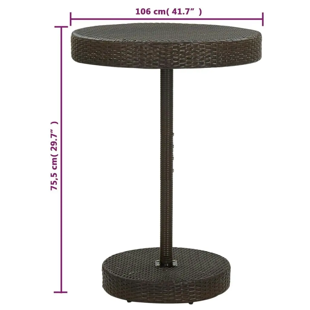 5 Piece Garden Bar Set Poly Rattan Brown 3064771