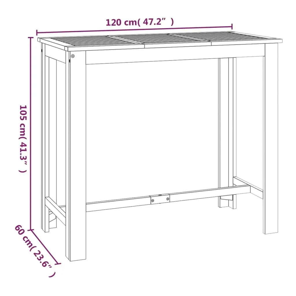 5 Piece Garden Bar Set Solid Wood Acacia 3154392