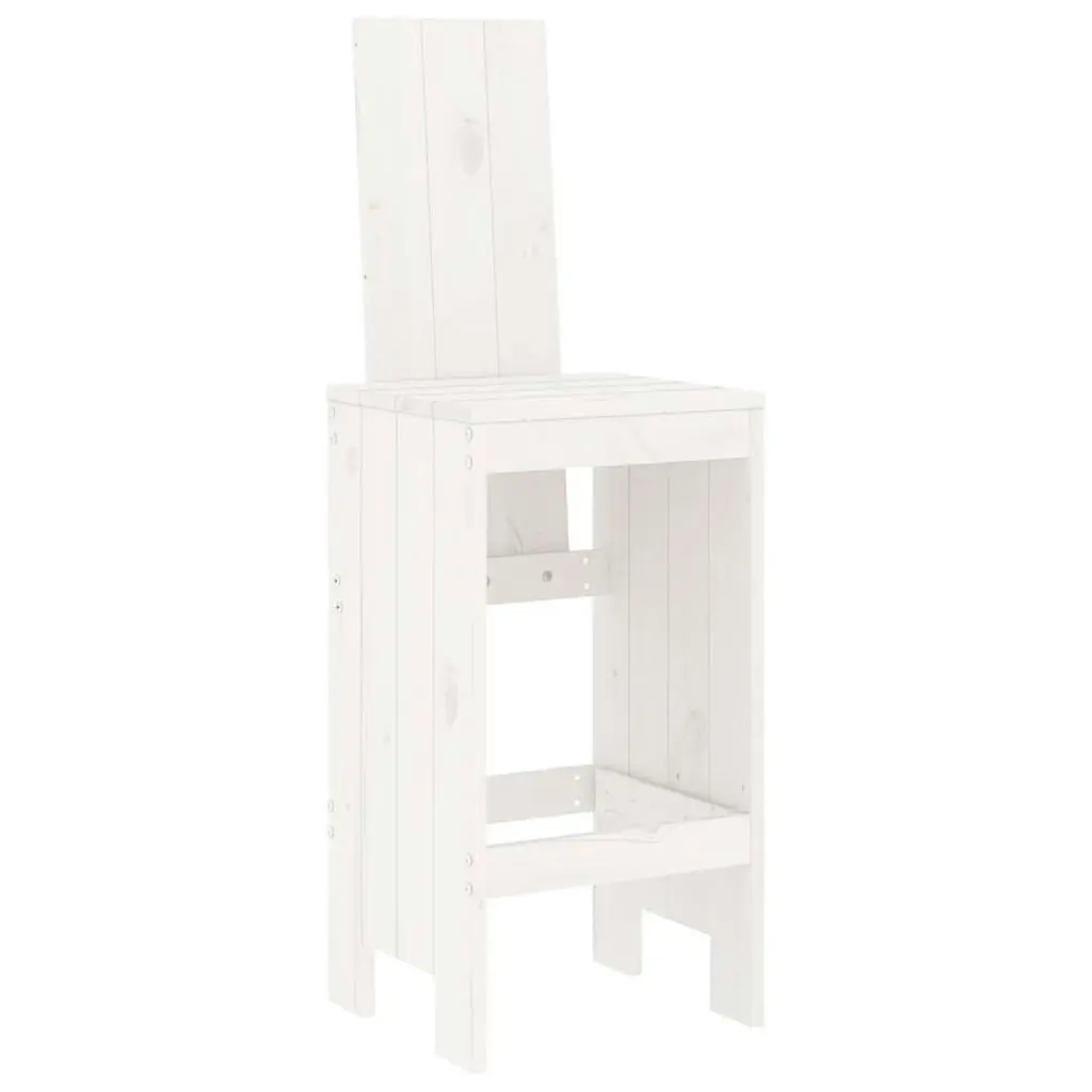 5 Piece Garden Bar Set White Solid Wood Pine 3157770