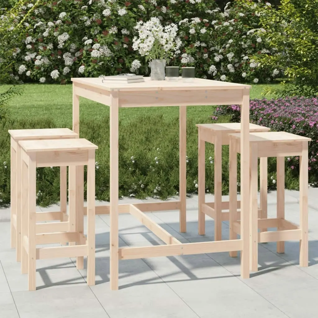 5 Piece Garden Bar Set Solid Wood Pine 3154745