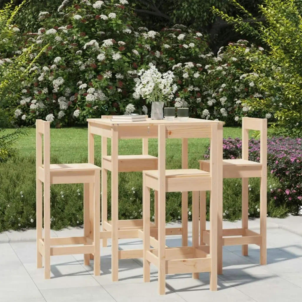 5 Piece Garden Bar Set Solid Wood Pine 3154740