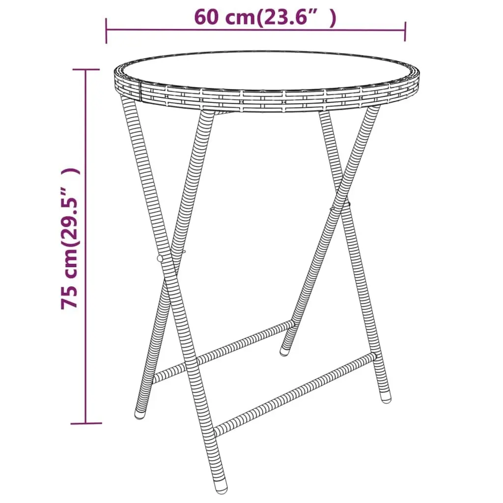 5 Piece Garden Bistro Set Poly Rattan and Tempered Glass Black 3058388