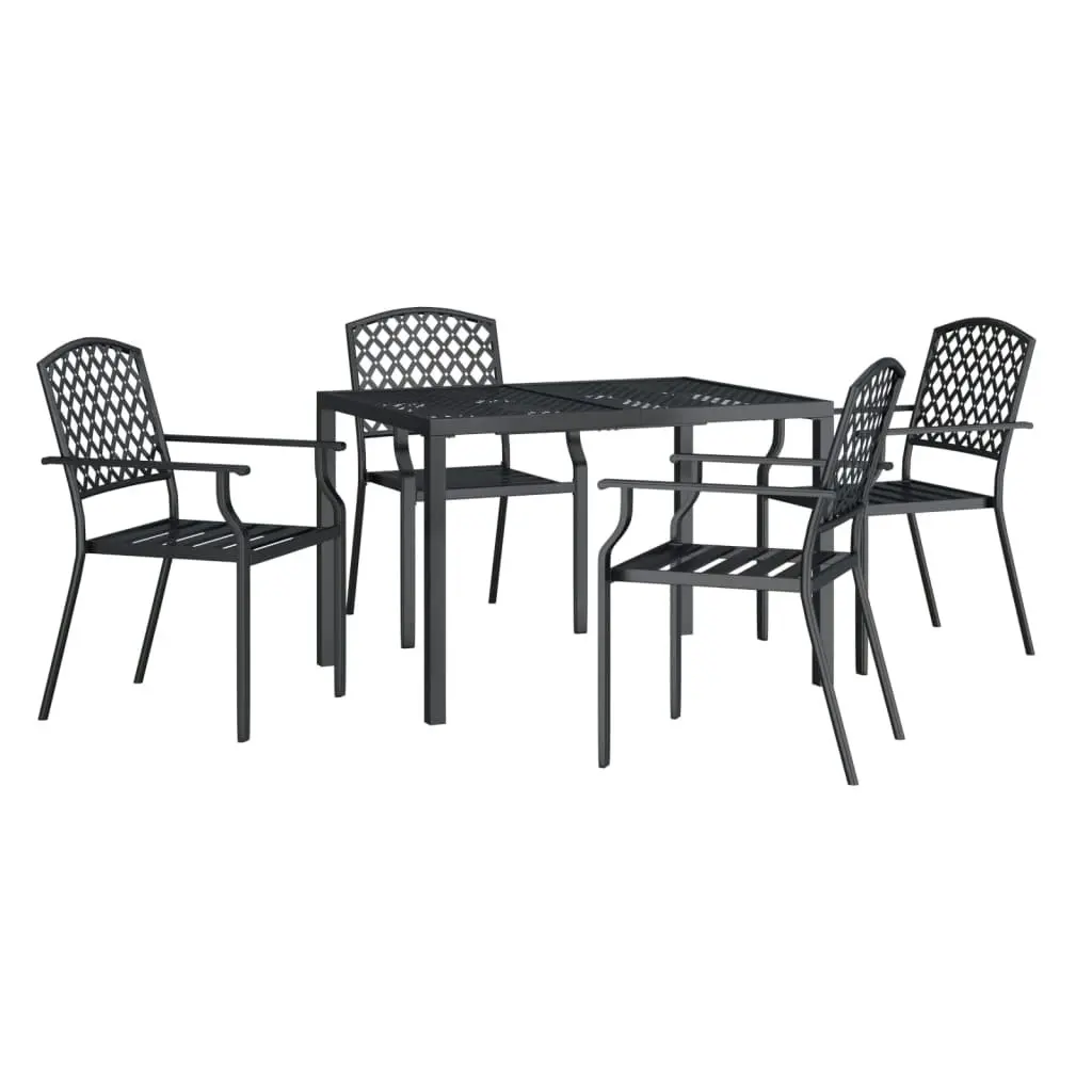 5 Piece Garden Dining Set Anthracite Steel 3188002