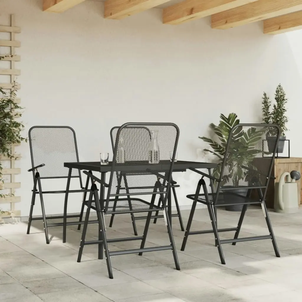 5 Piece Garden Dining Set Anthracite Metal Mesh 3211820