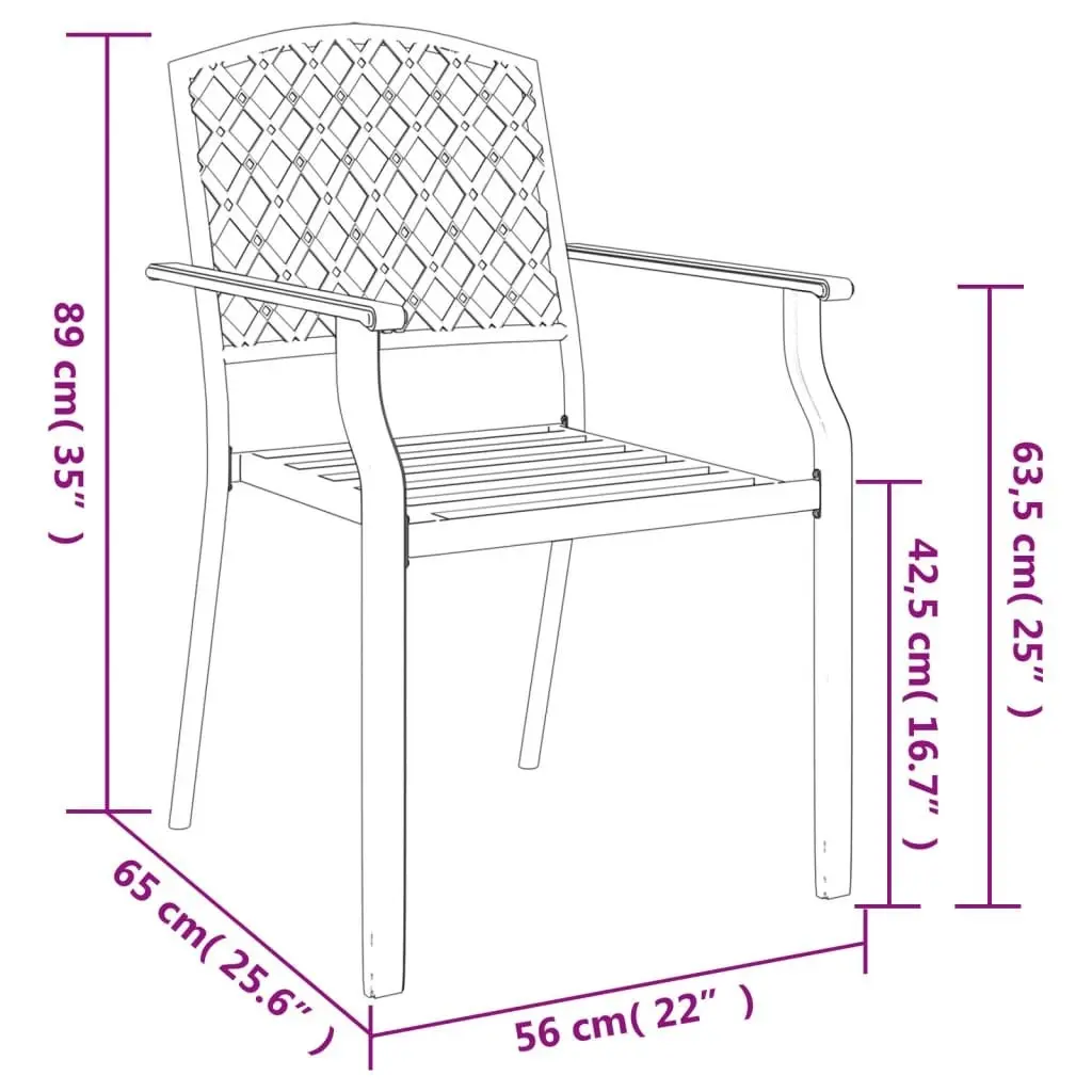 5 Piece Garden Dining Set Anthracite Steel 3188004