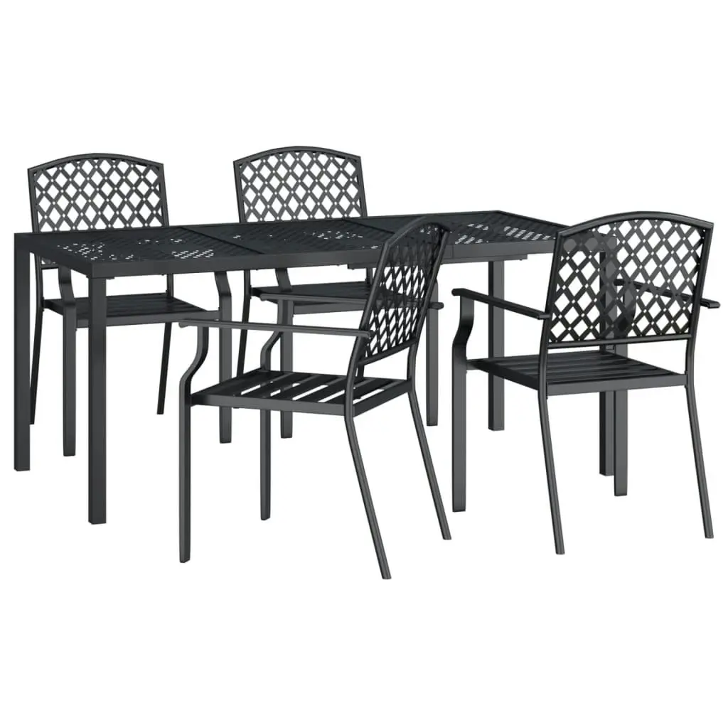 5 Piece Garden Dining Set Anthracite Steel 3188004