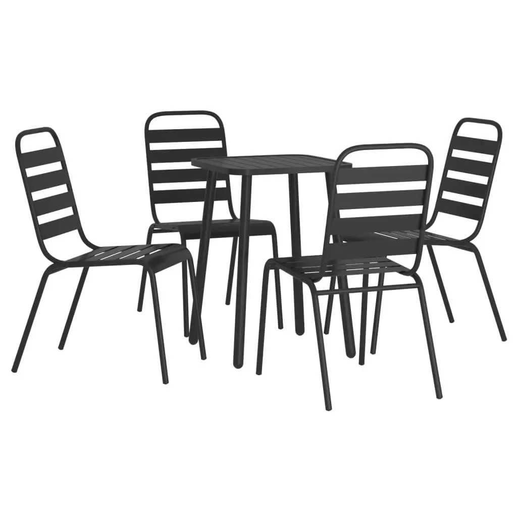 5 Piece Garden Dining Set Anthracite Steel 3187986