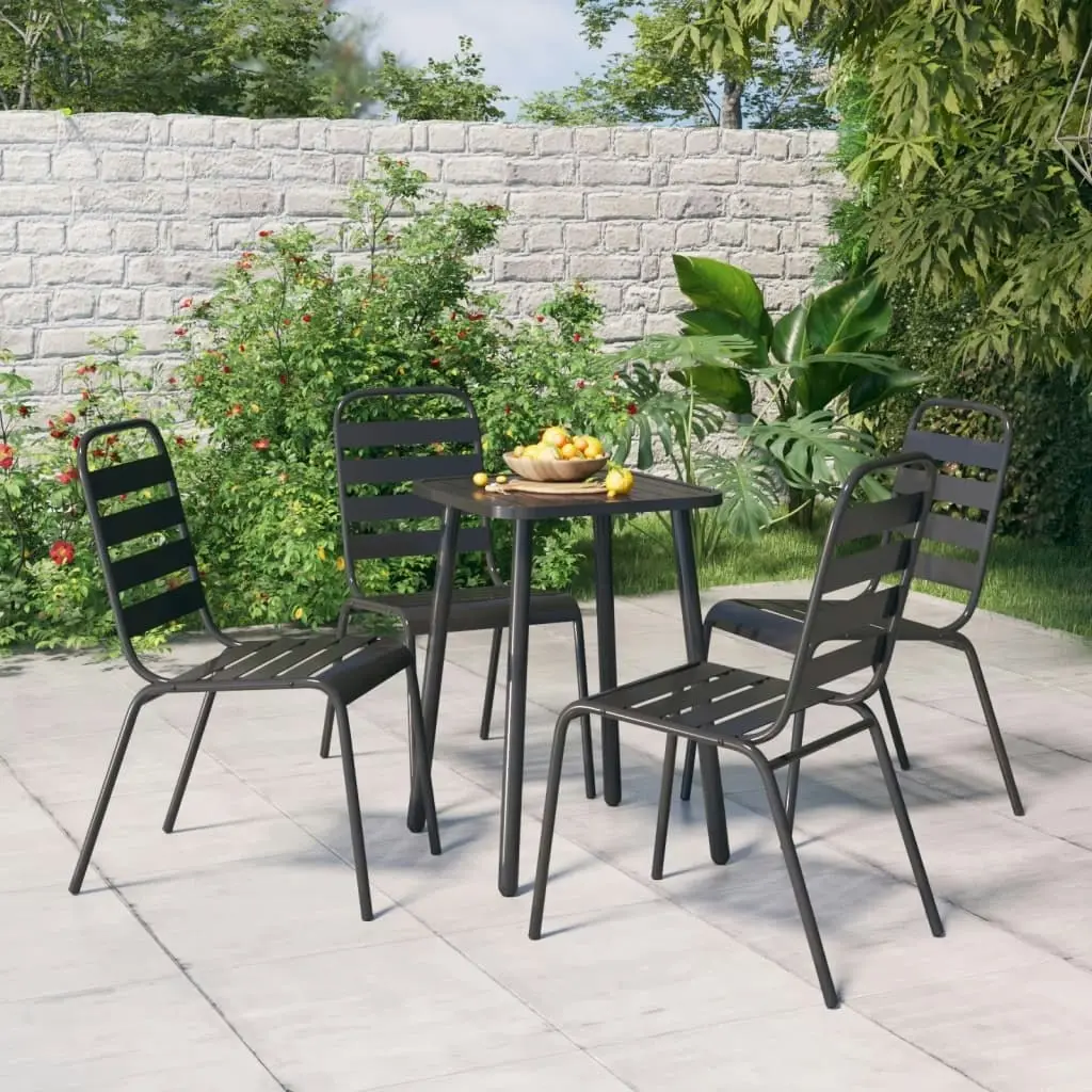 5 Piece Garden Dining Set Anthracite Steel 3187986