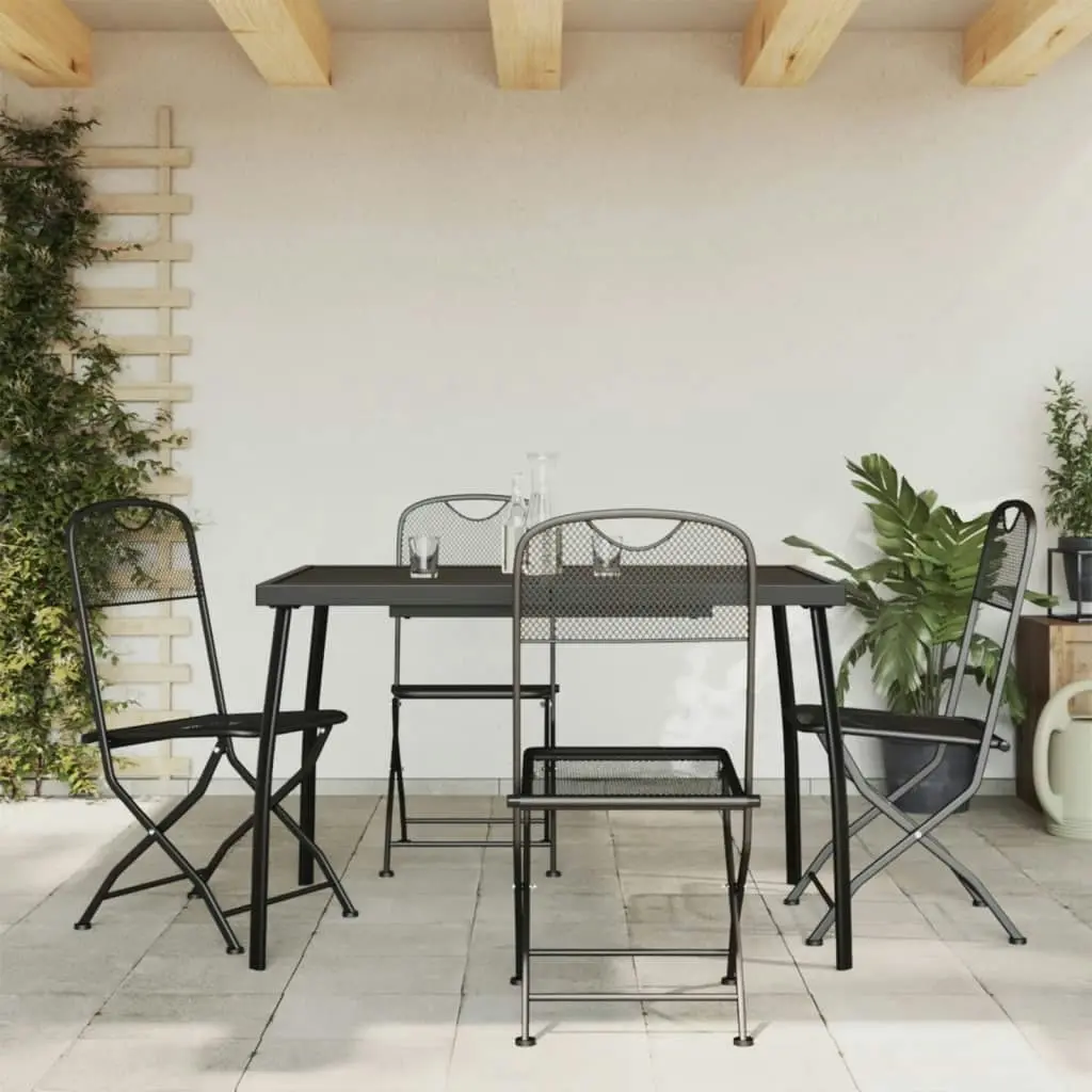 5 Piece Garden Dining Set Anthracite Metal Mesh 3211812