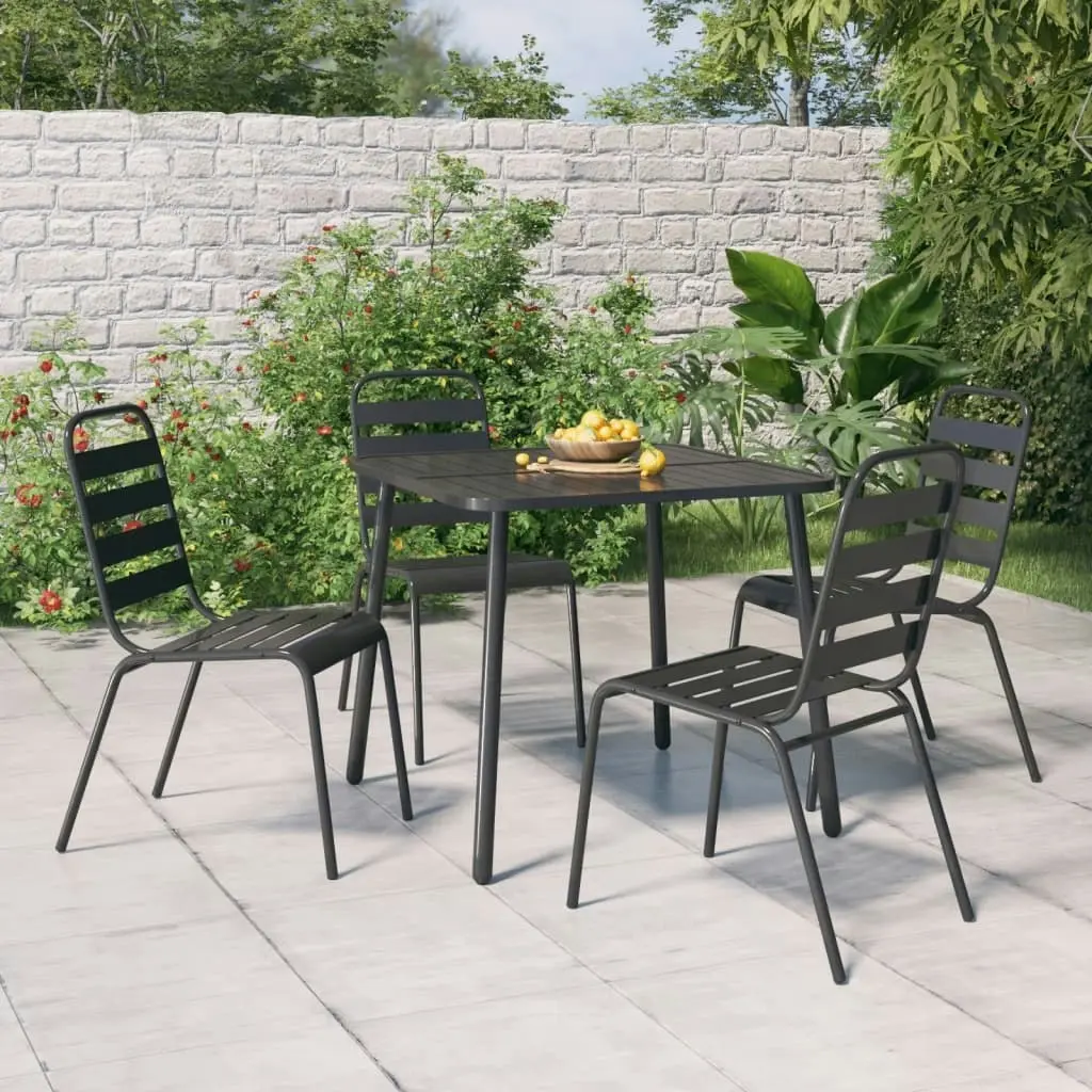 5 Piece Garden Dining Set Anthracite Steel 3187988