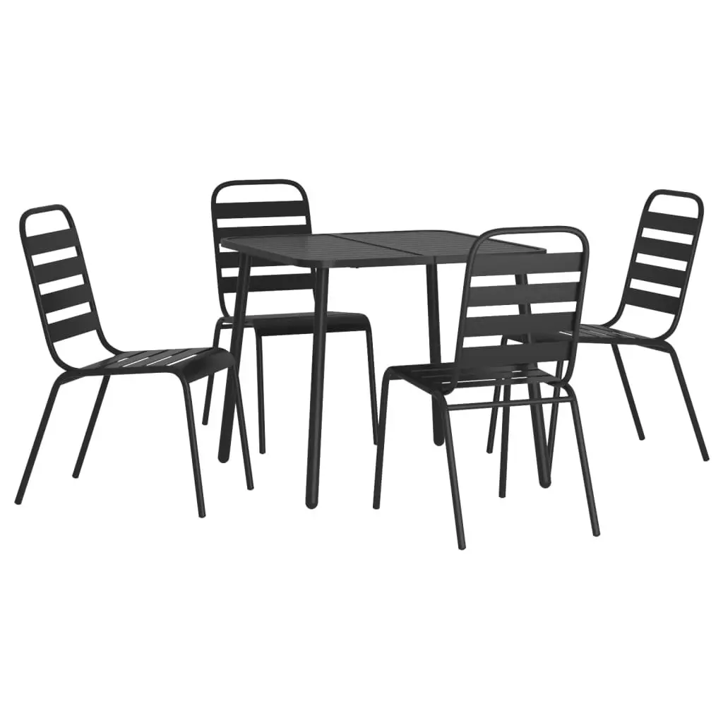 5 Piece Garden Dining Set Anthracite Steel 3187988