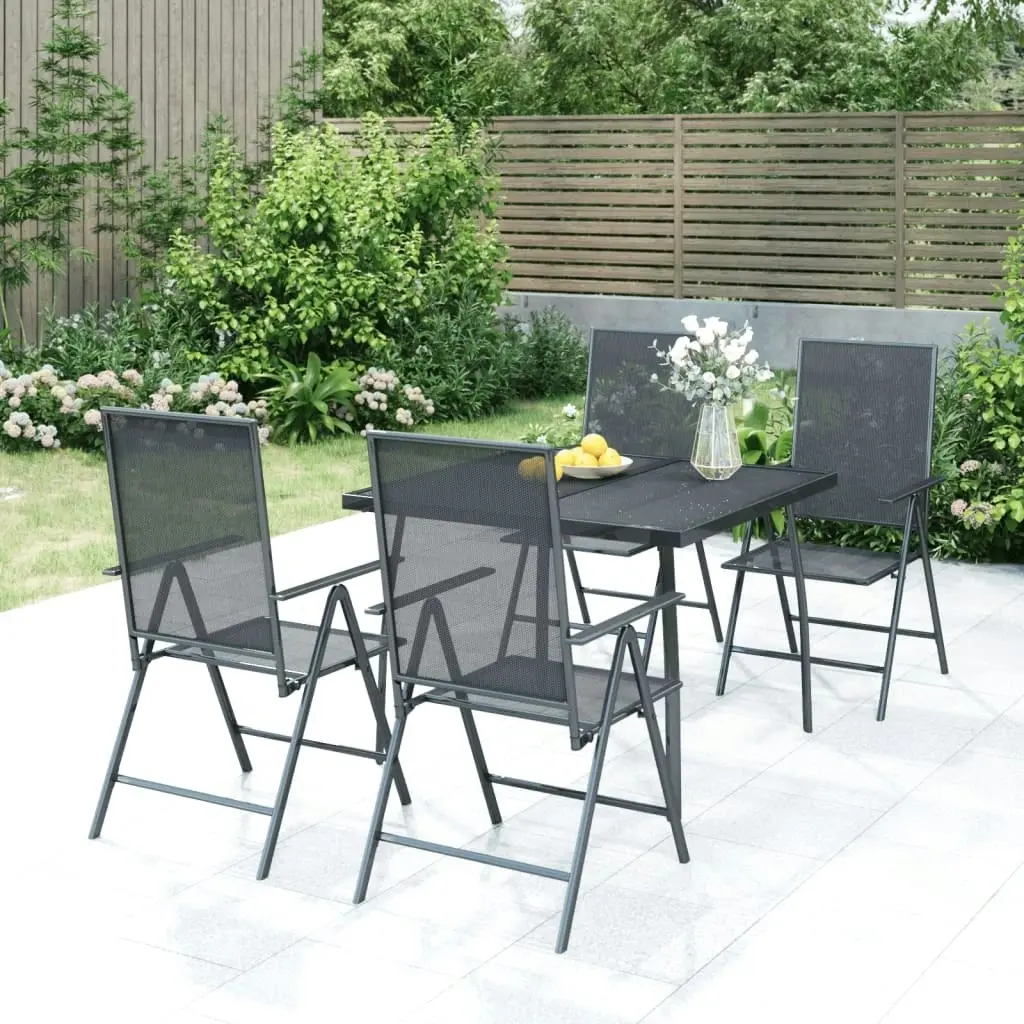 5 Piece Garden Dining Set Anthracite Steel 3187978