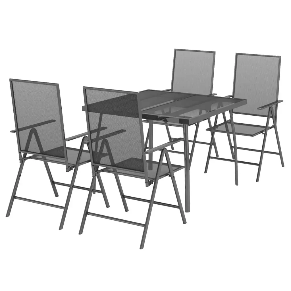 5 Piece Garden Dining Set Anthracite Steel 3187978