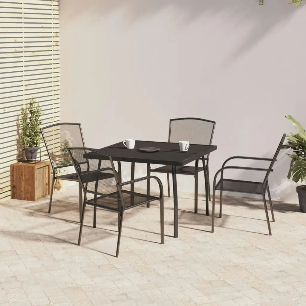 5 Piece Garden Dining Set Anthracite Steel 3187968